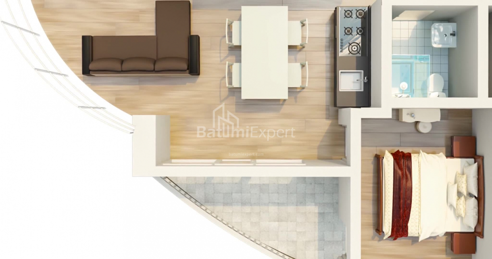 Пәтер 57.88 м² - Мезгварта, Chakvi, Грузия