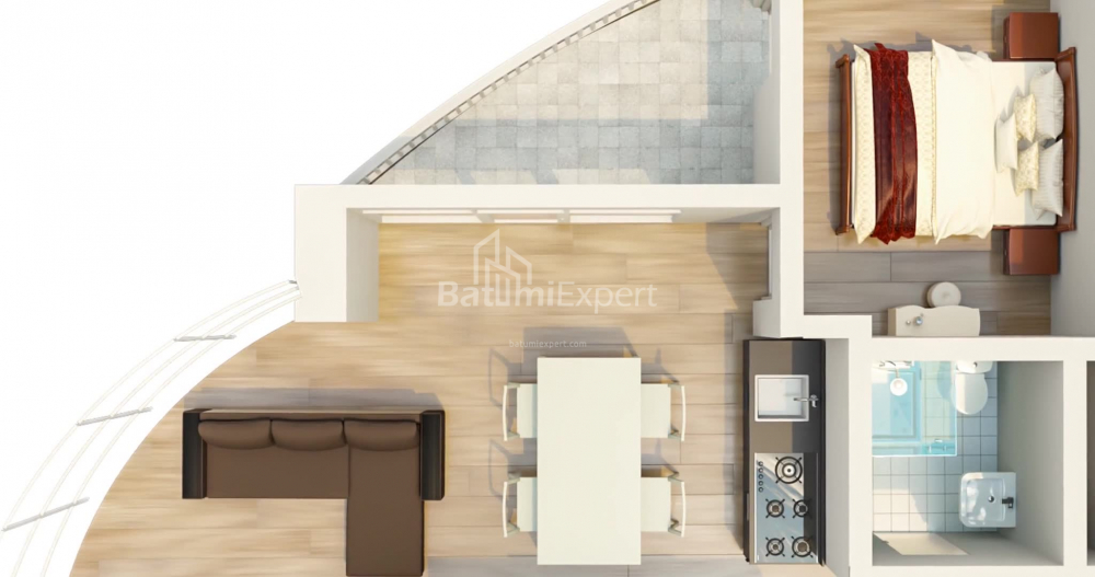 Пәтер 57.88 м² - Мезгварта, Chakvi, Грузия