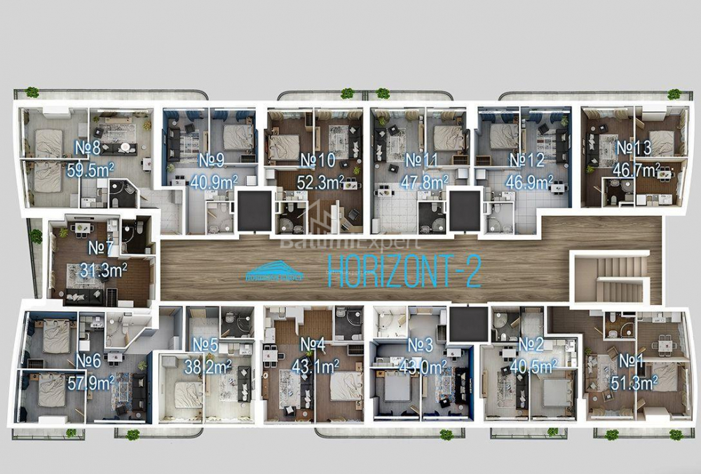 Пәтер 41 м² - Юрьевская, Batumi, Грузия