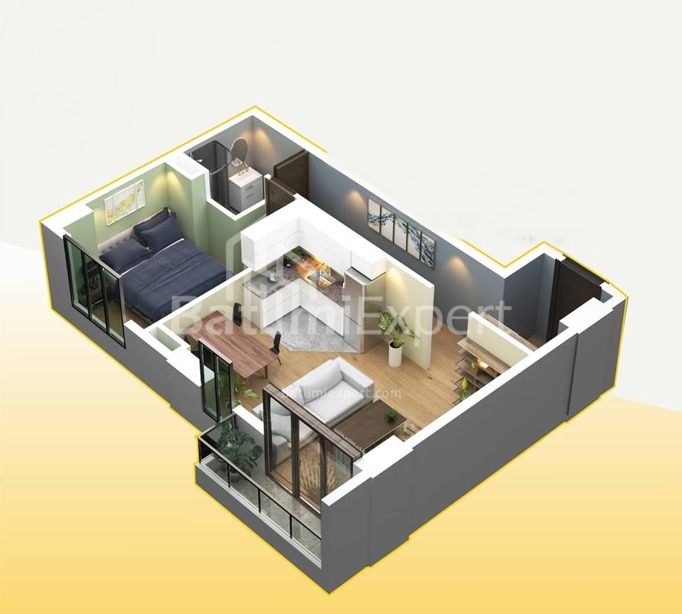 Тұрғызылып жатқан объект 75.4 м² - Хайдара Абашидзе, Batumi, Грузия