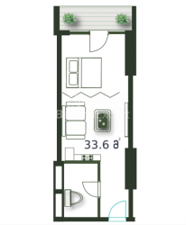 Пәтер 33.6 м² - Шериф Химшиашвили, Batumi, Грузия