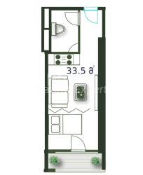 Пәтер 1-комн 33.5 m² - Шериф Химшиашвили, Batumi