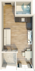 Пәтер 1-комн 34.6 m² - Мезгварта, Chakvi