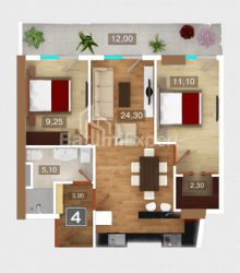 Пәтер 73.2 м² - 26 мамыр, Batumi, Грузия