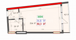 Пәтер 1-комн 34.8 m² - Лех және Мария Качинский, Batumi