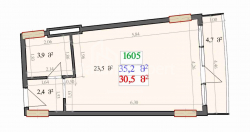 Пәтер 1-комн 35.2 m² - Лех және Мария Качинский, Batumi