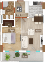 Пәтер 48 м² - 26 мамыр, Batumi, Грузия