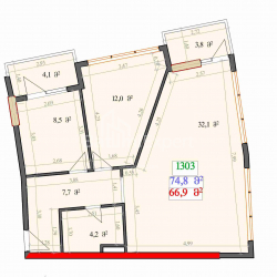 Тұрғызылып жатқан объект 55.8 м² - Лех және Мария Качинский, Batumi, Грузия